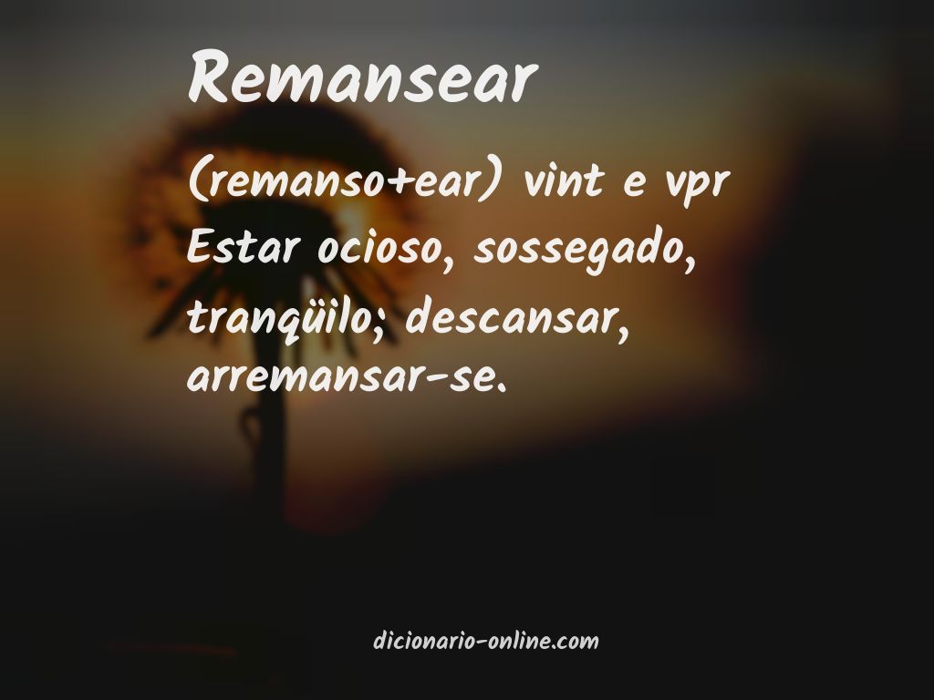 Significado de remansear