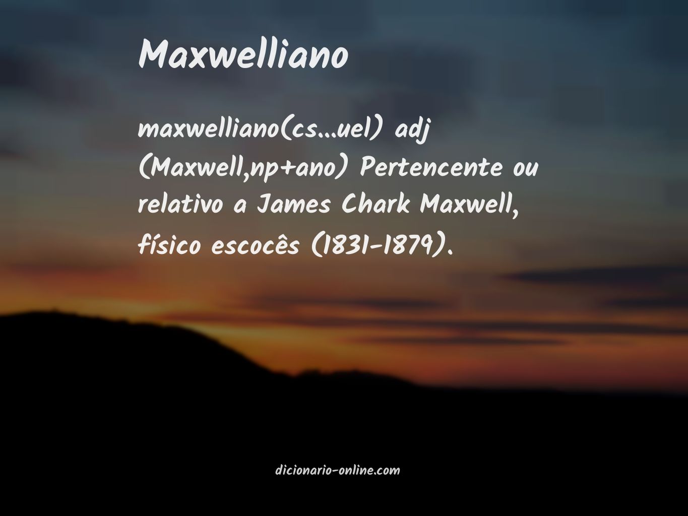 Significado de maxwelliano