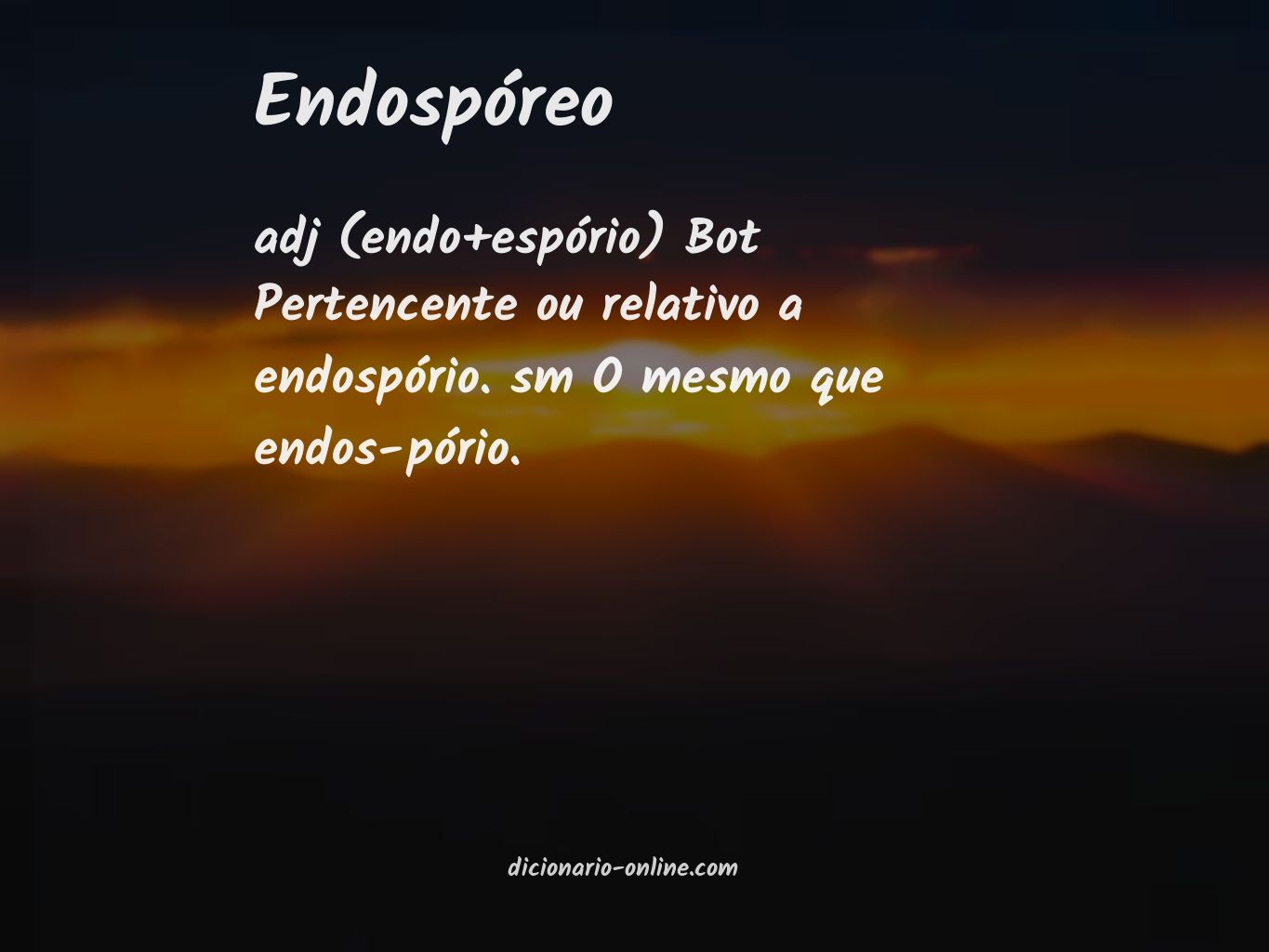 Significado de endospóreo