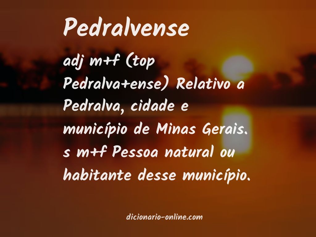 Significado de pedralvense