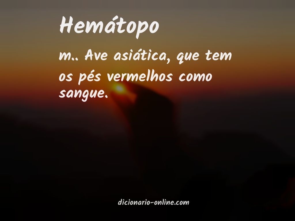 Significado de hemátopo