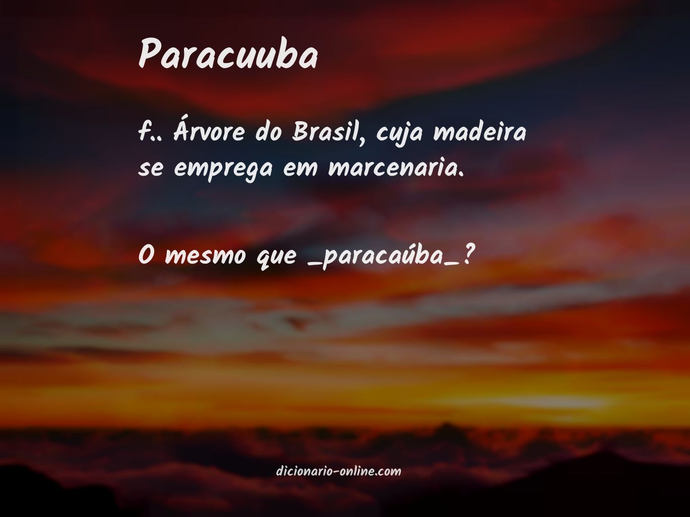 Significado de paracuuba