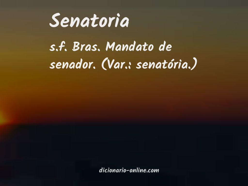 Significado de senatoria