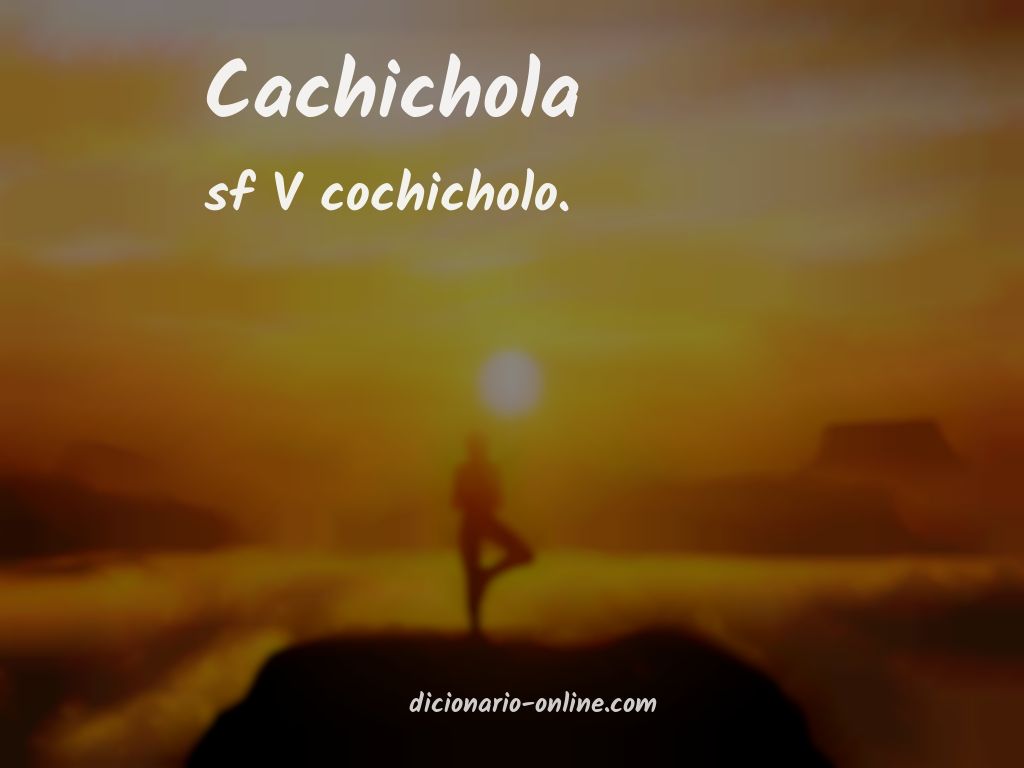 Significado de cachichola