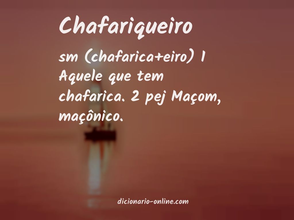 Significado de chafariqueiro