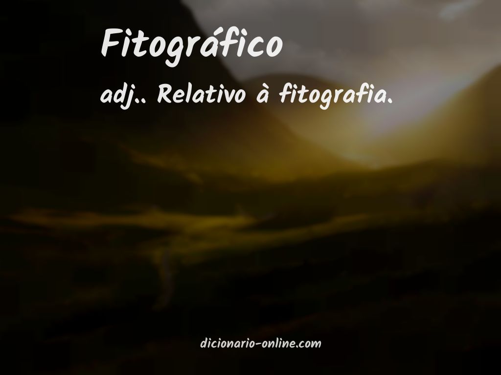 Significado de fitográfico