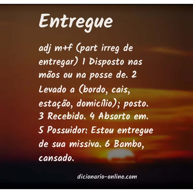 Significado de entregue