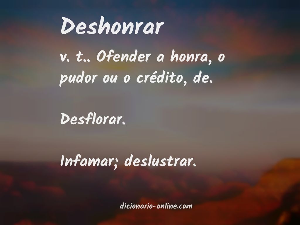 Significado de deshonrar