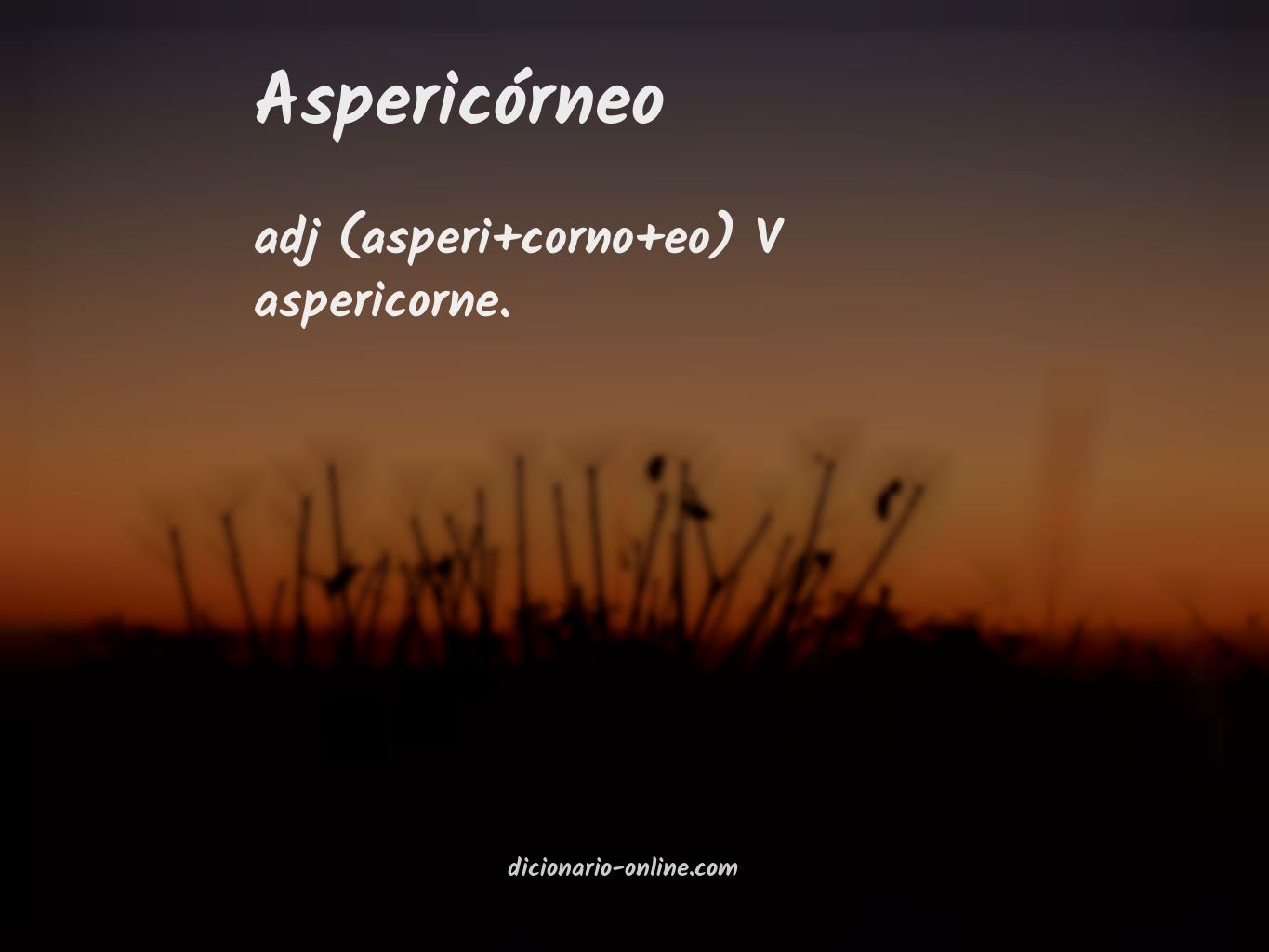 Significado de aspericórneo