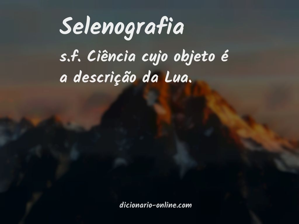 Significado de selenografia