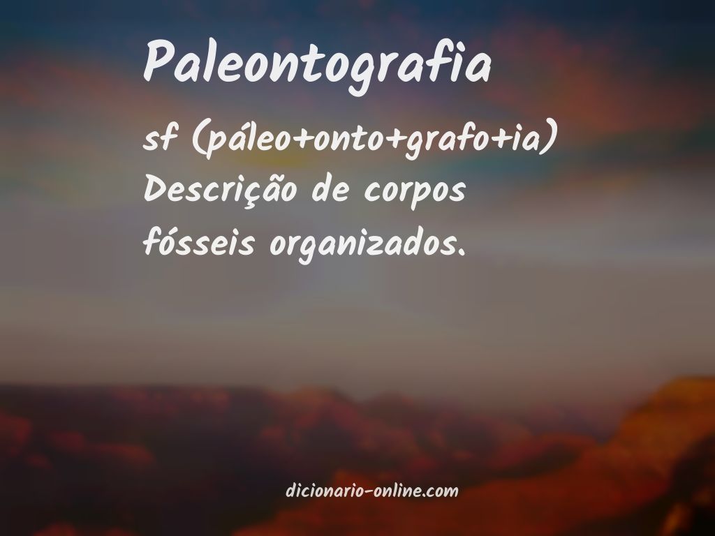 Significado de paleontografia