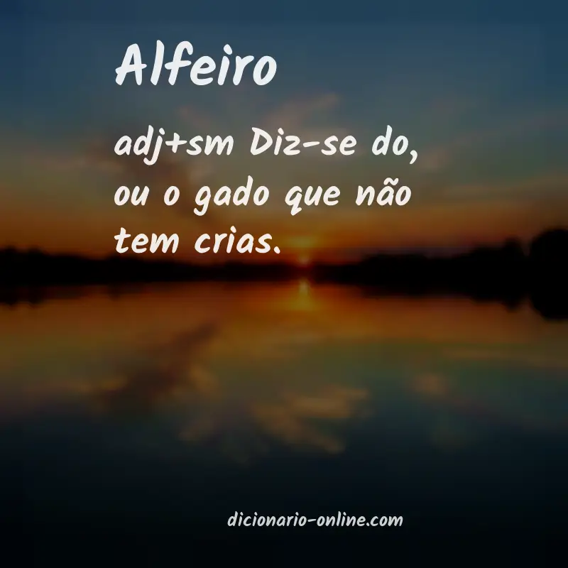 Significado de alfeiro