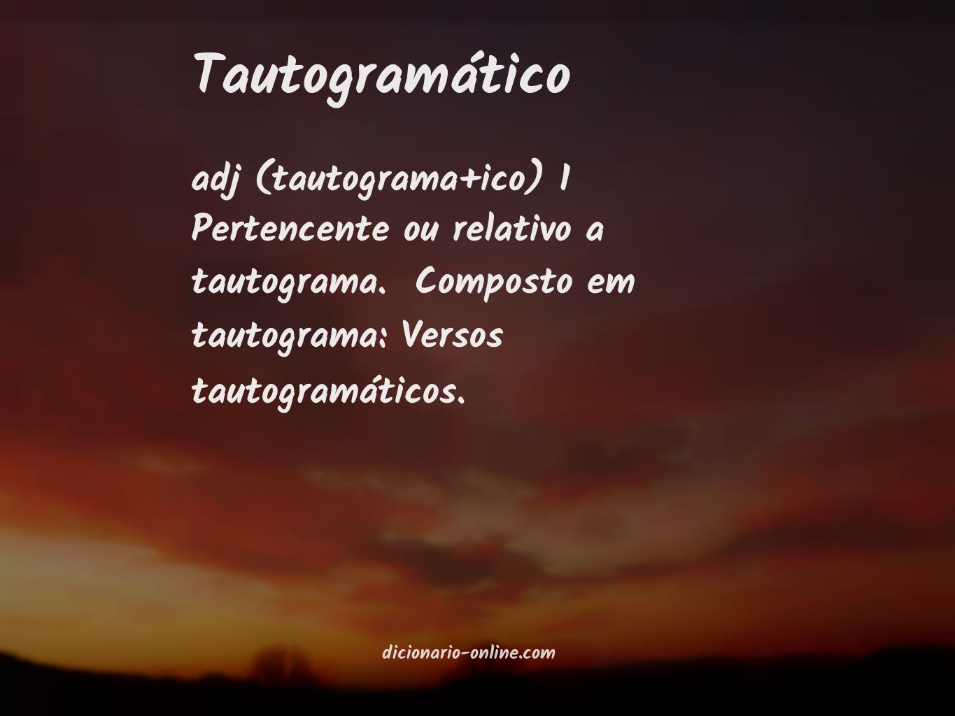 Significado de tautogramático