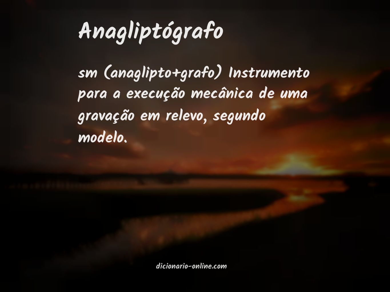 Significado de anagliptógrafo