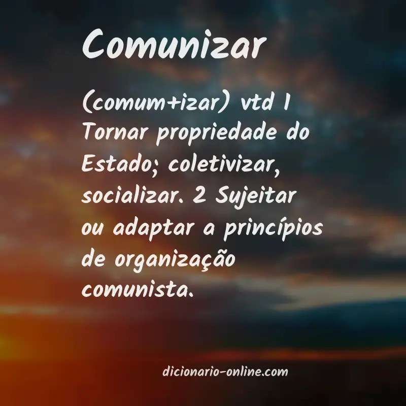 Significado de comunizar