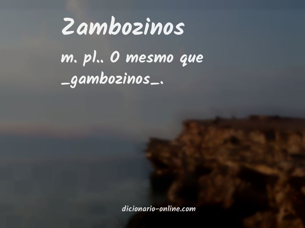 Significado de zambozinos