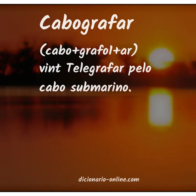 Significado de cabografar