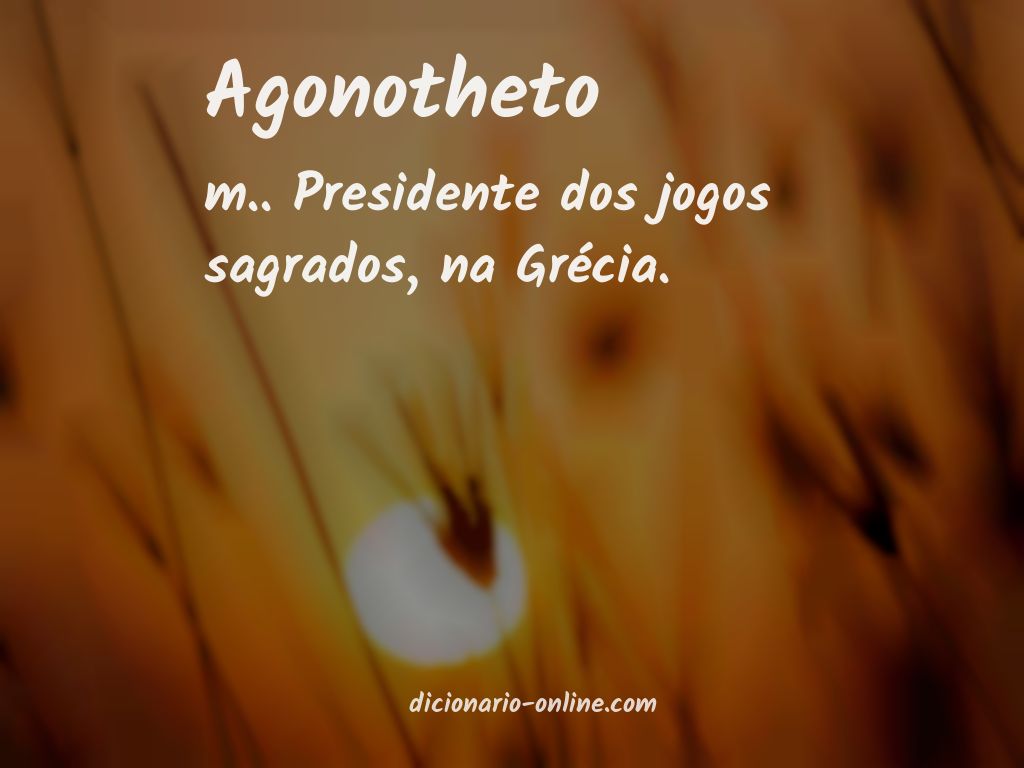 Significado de agonotheto