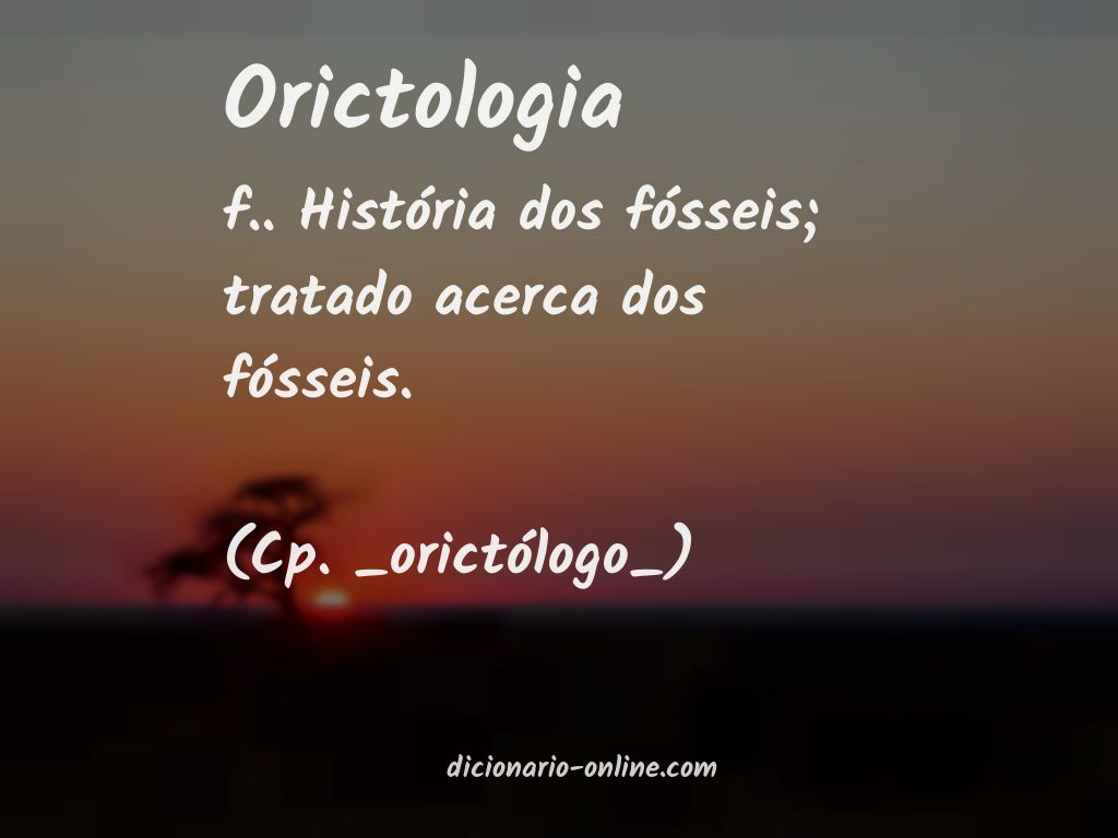 Significado de orictologia