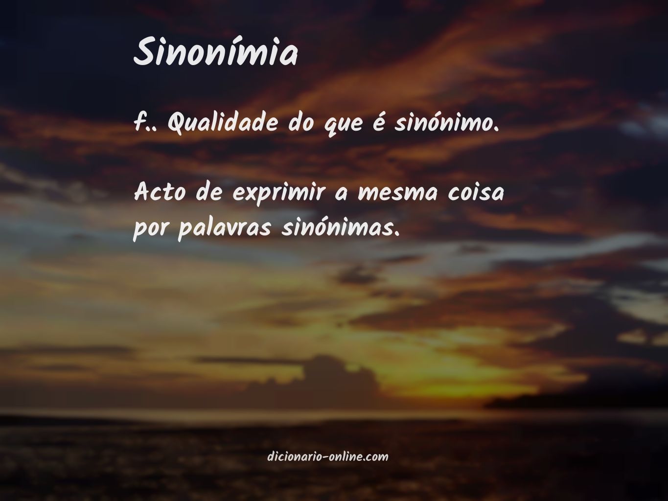 Significado de sinonímia