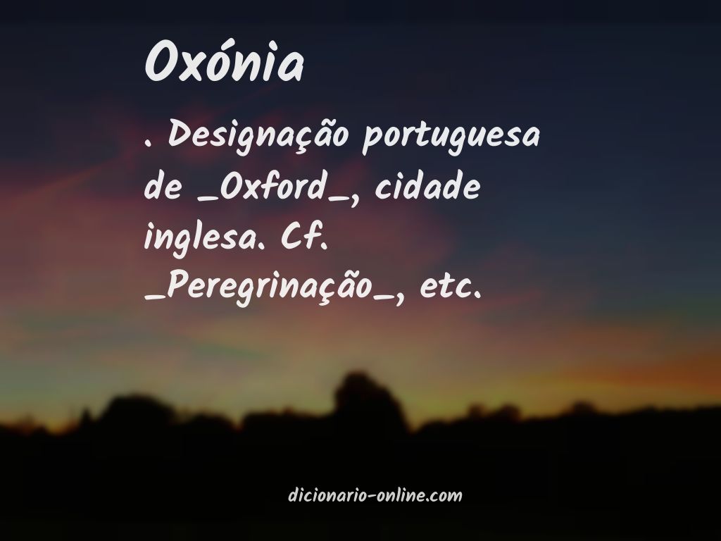 Significado de oxónia