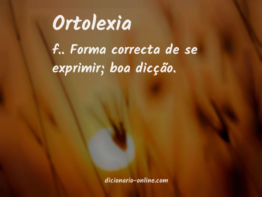 Significado de ortolexia