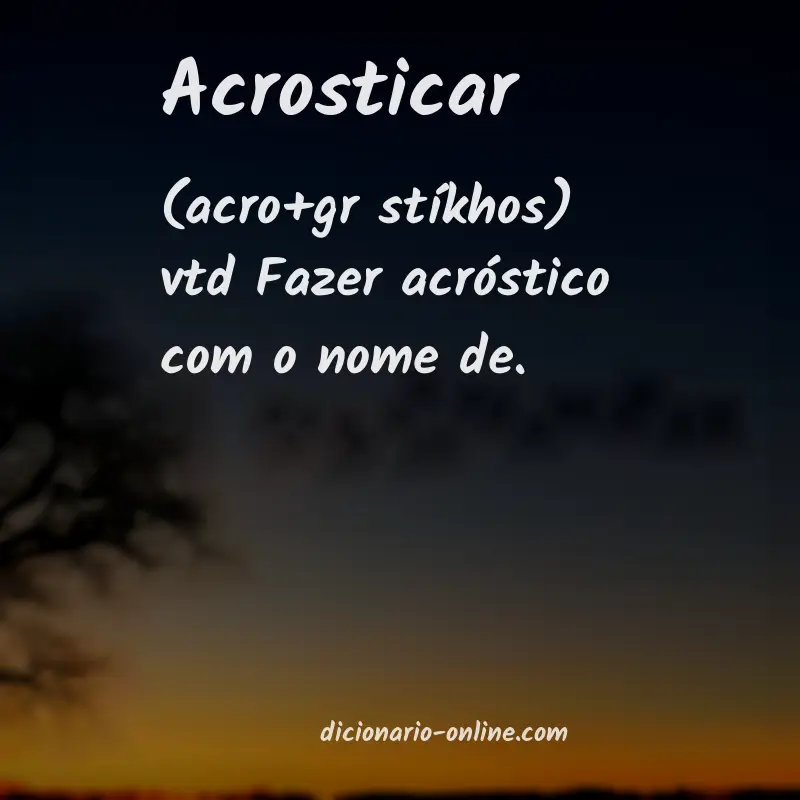 Significado de acrosticar