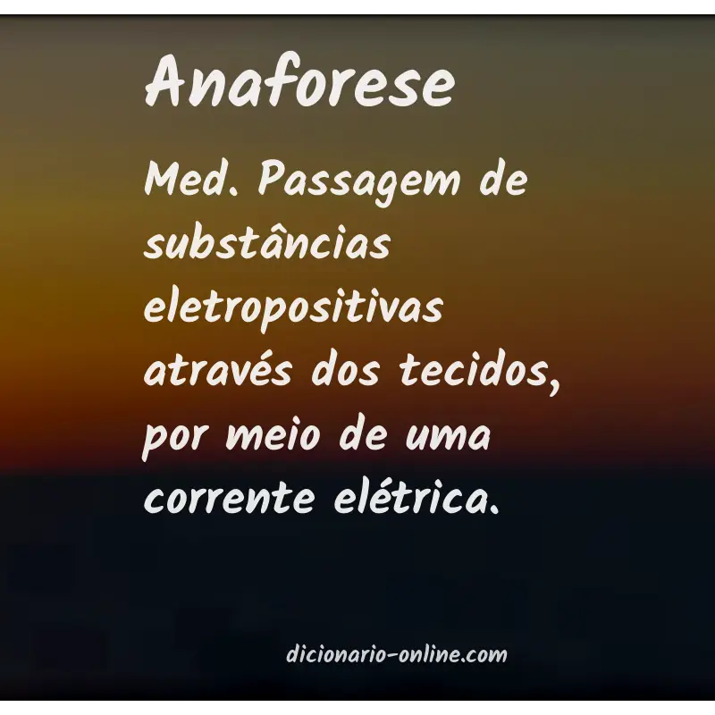 Significado de anaforese