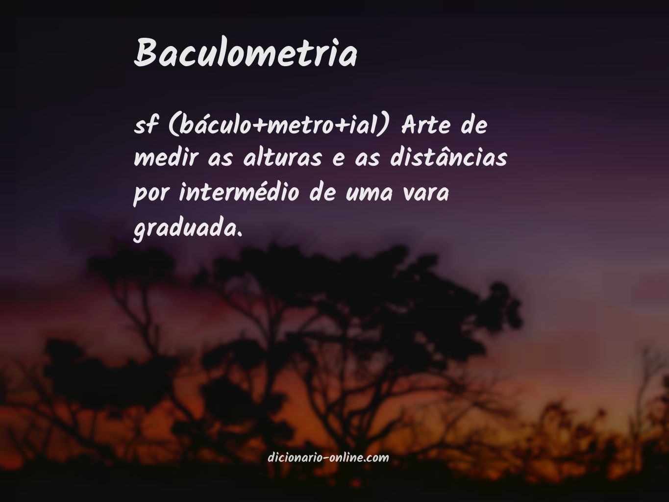 Significado de baculometria