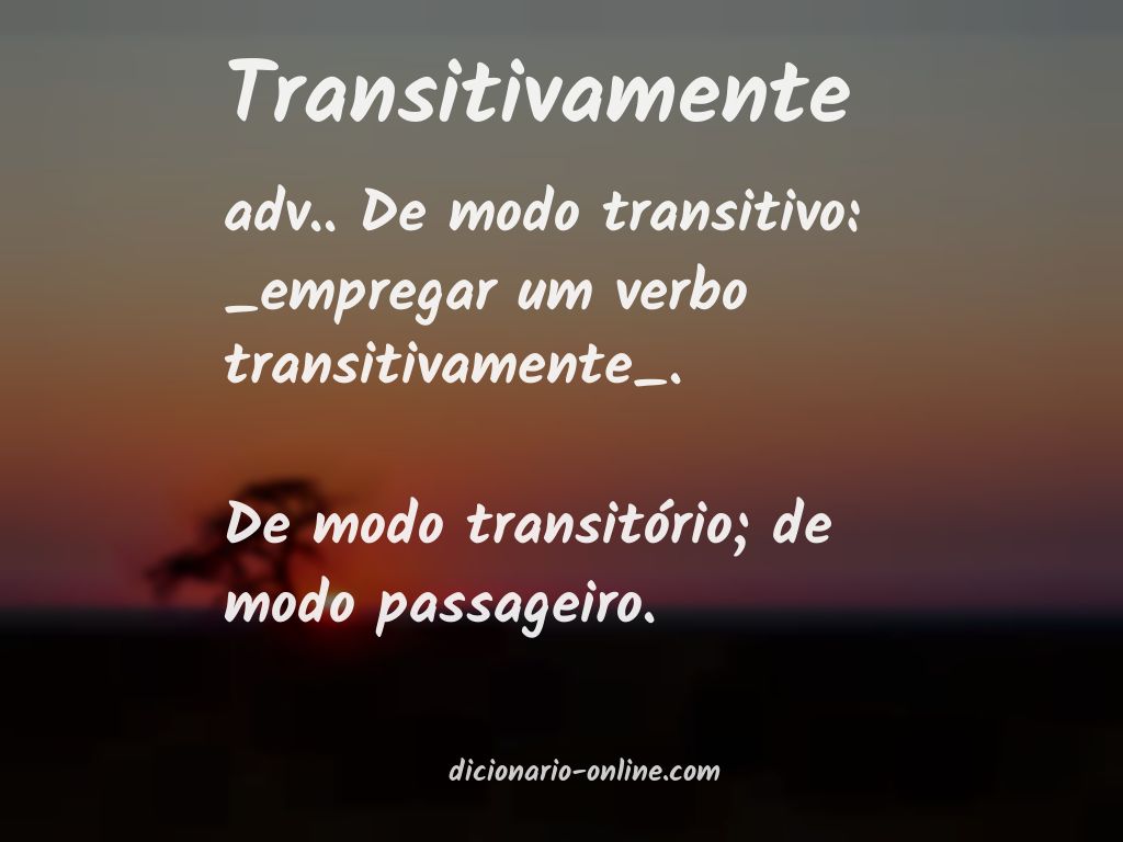 Significado de transitivamente