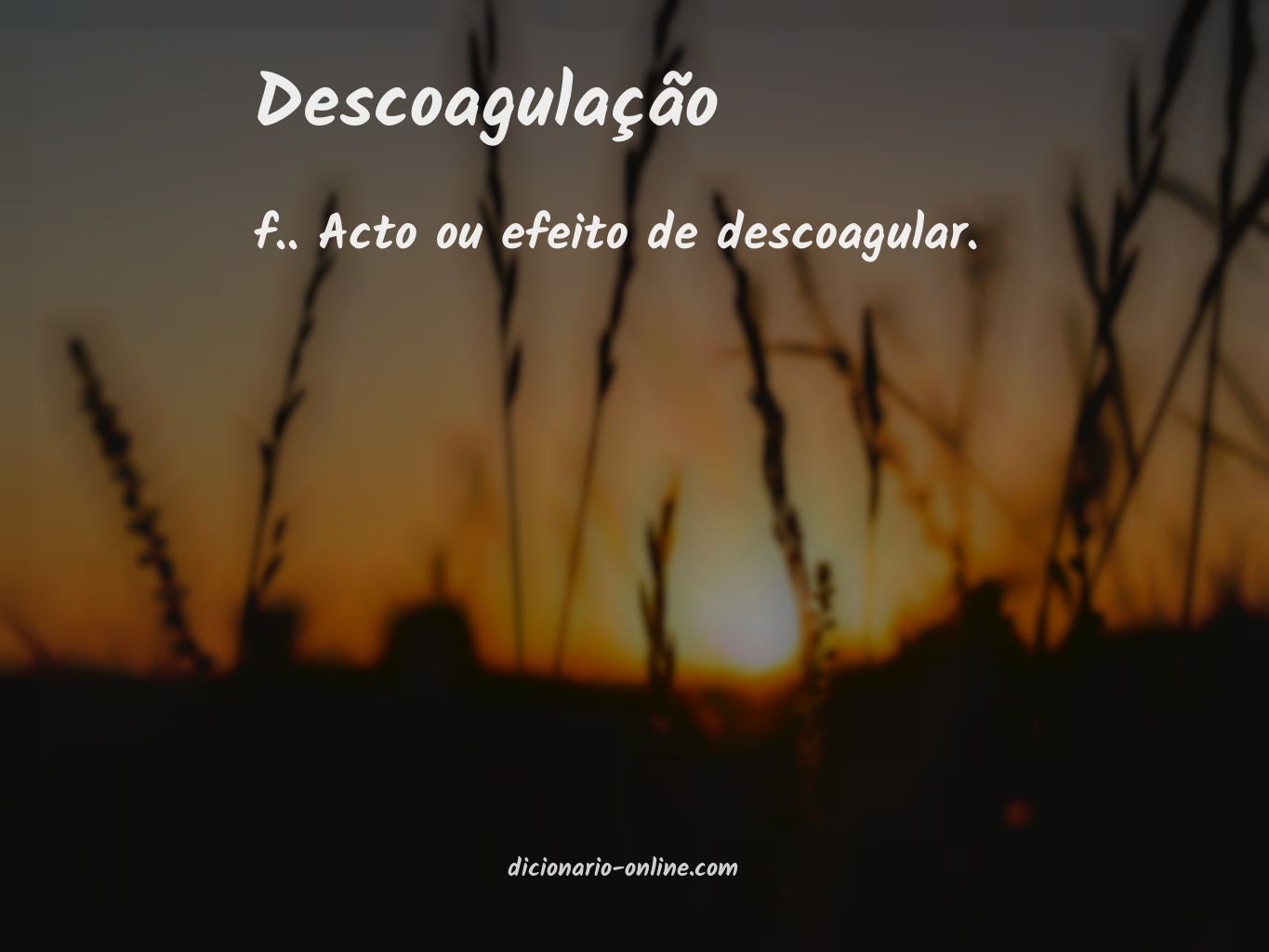 Significado de descoagulação