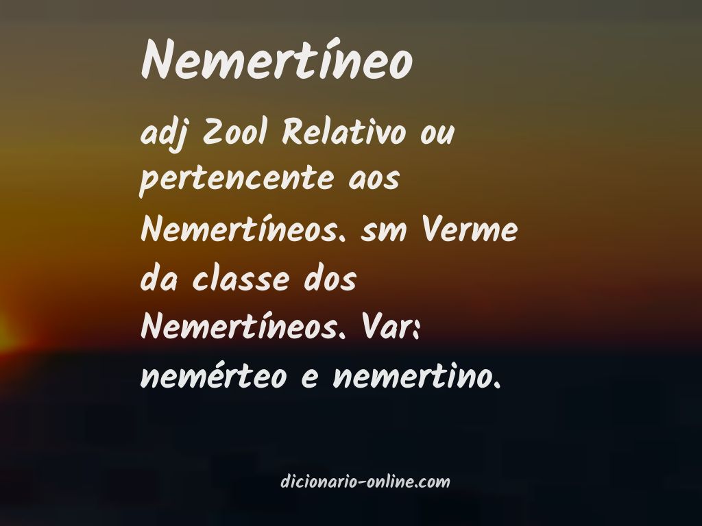 Significado de nemertíneo