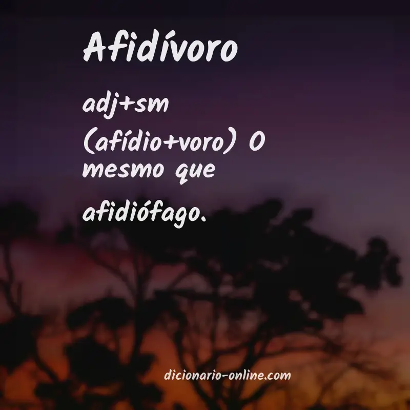 Significado de afidívoro