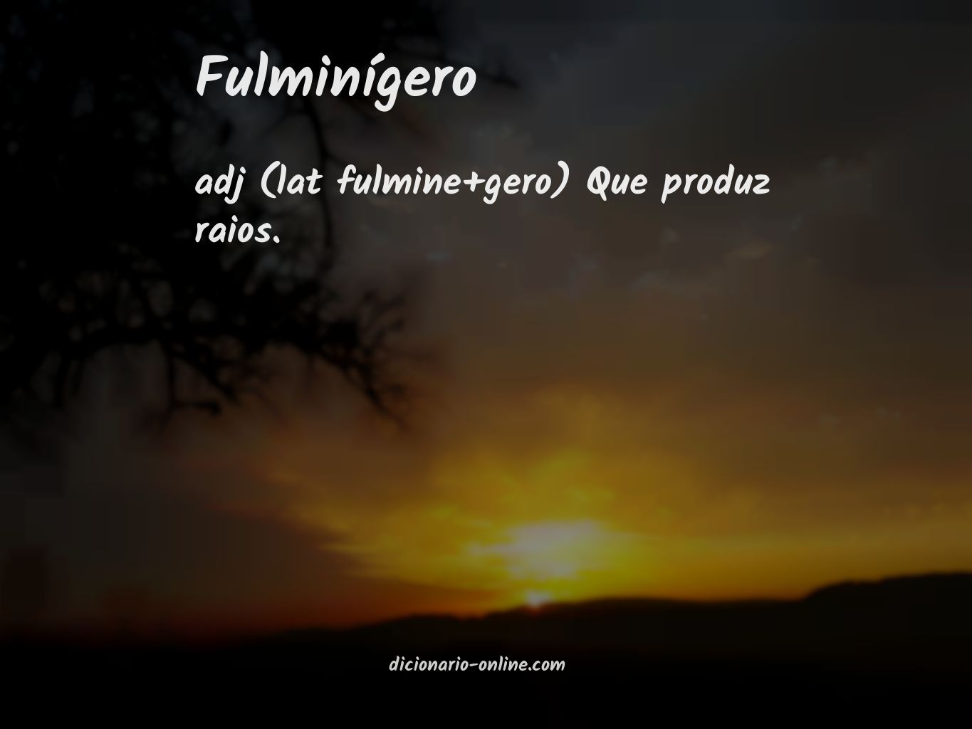 Significado de fulminígero