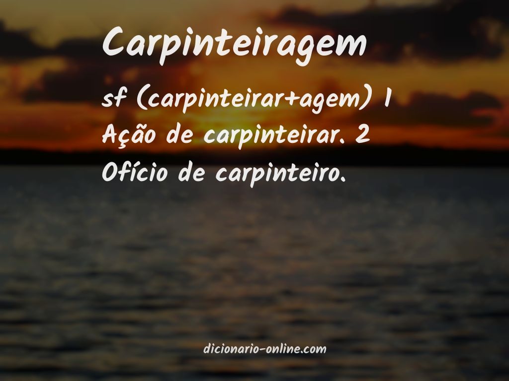 Significado de carpinteiragem