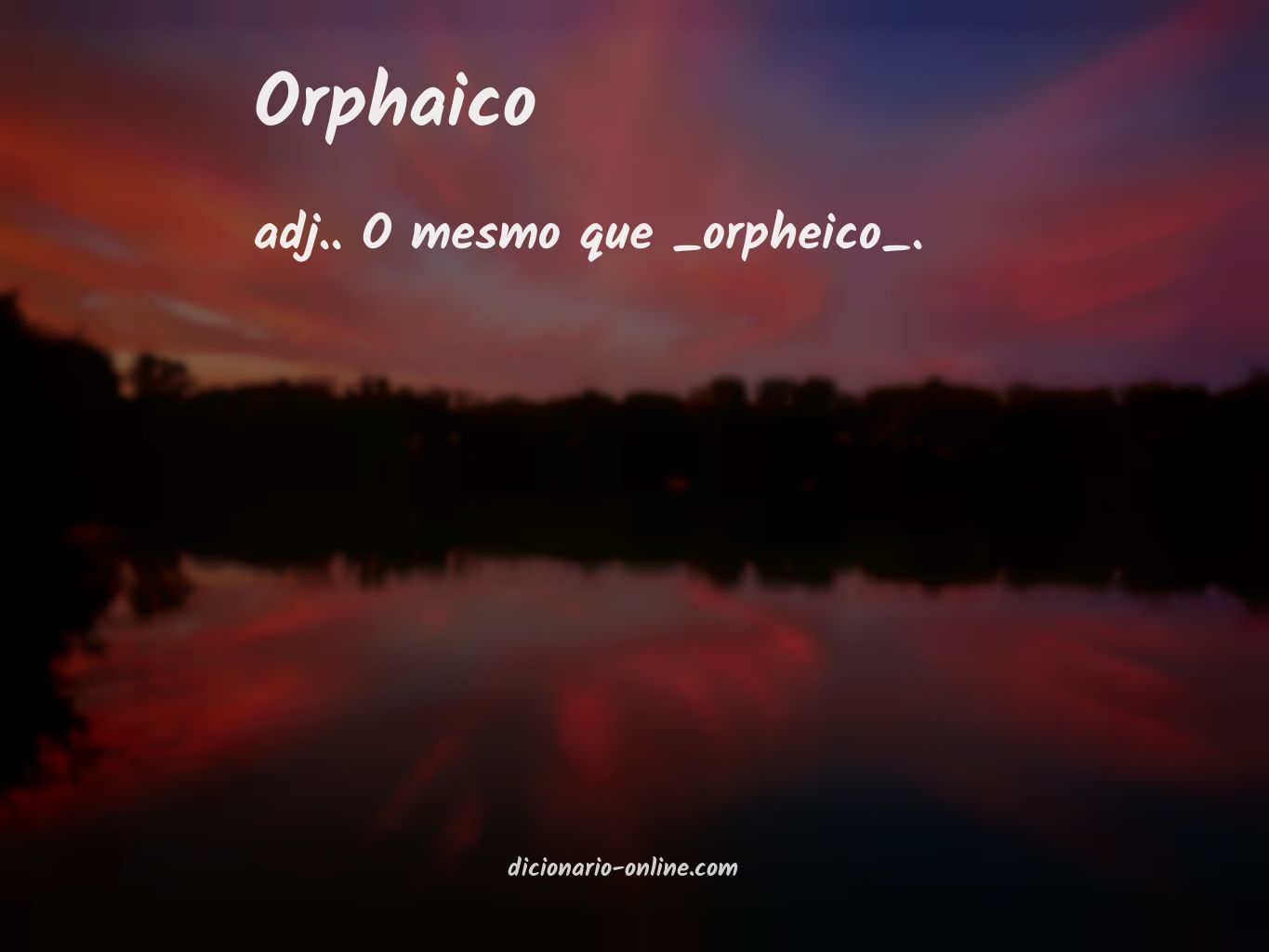 Significado de orphaico