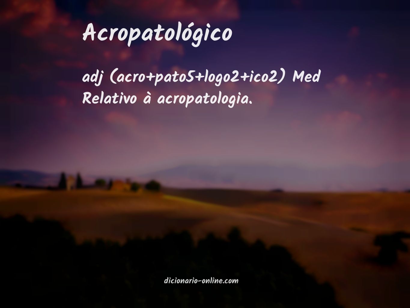 Significado de acropatológico