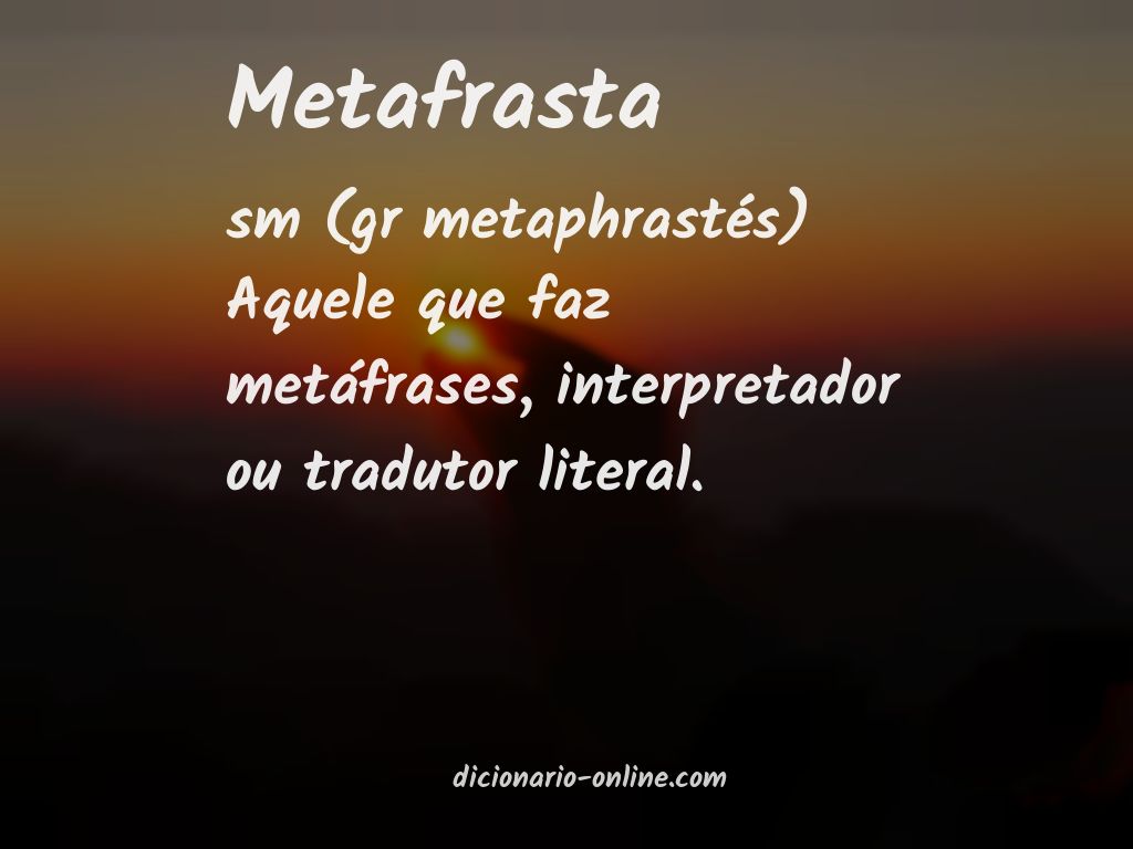 Significado de metafrasta