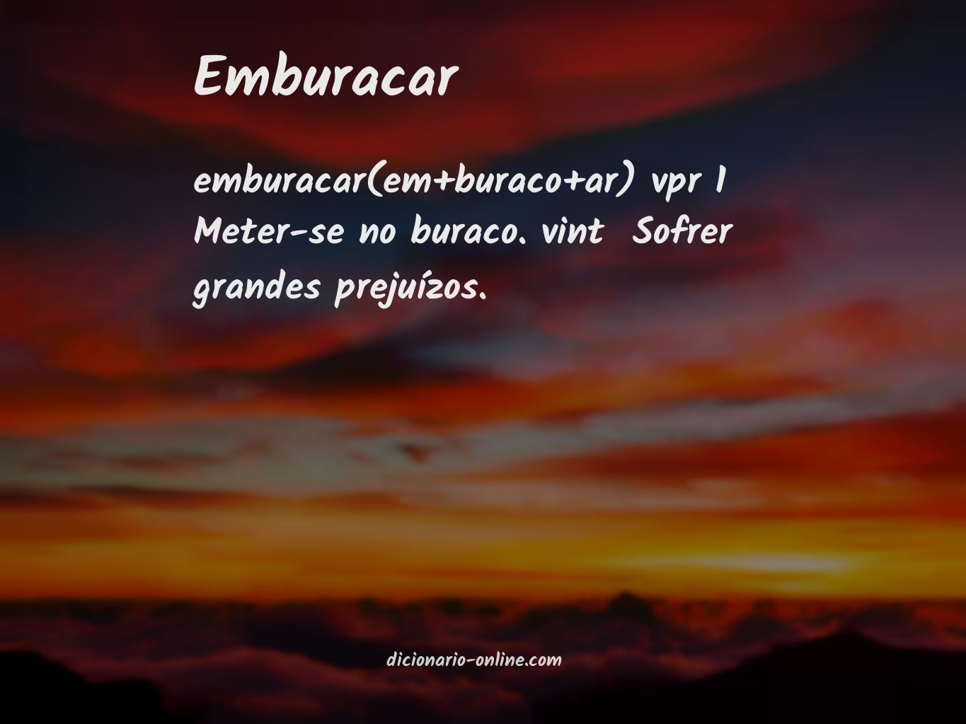 Significado de emburacar