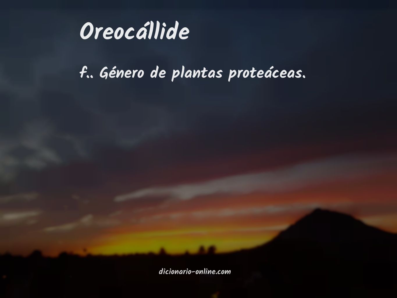 Significado de oreocállide