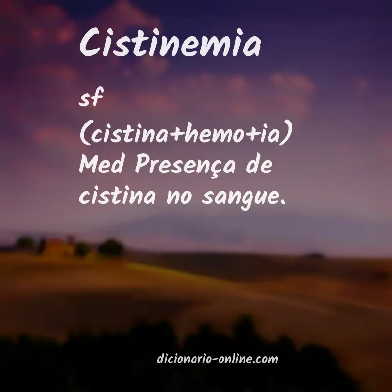 Significado de cistinemia