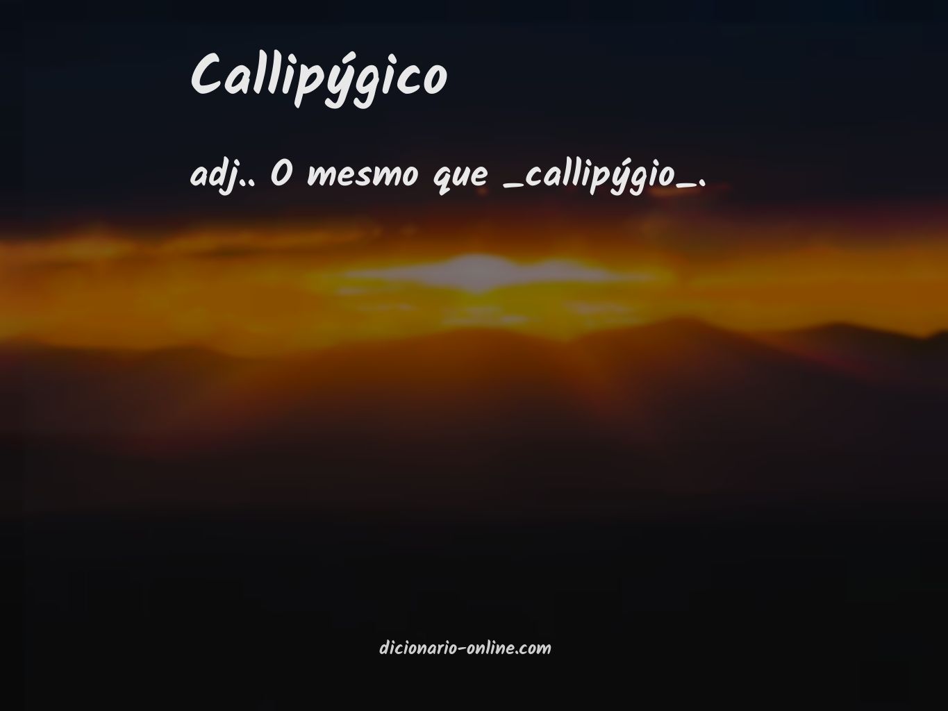 Significado de callipýgico