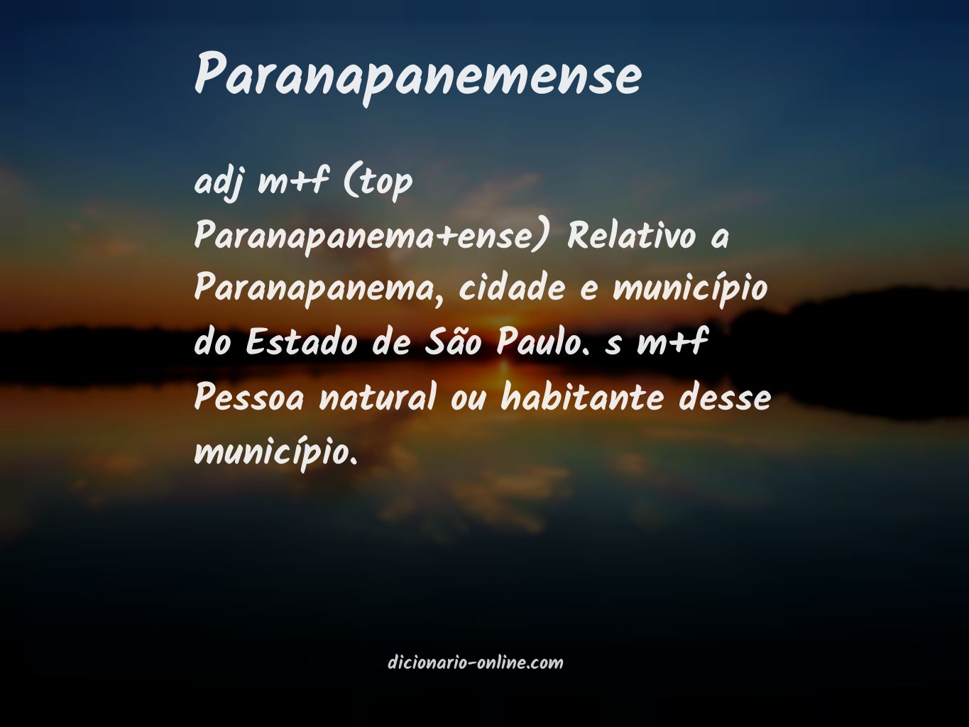 Significado de paranapanemense