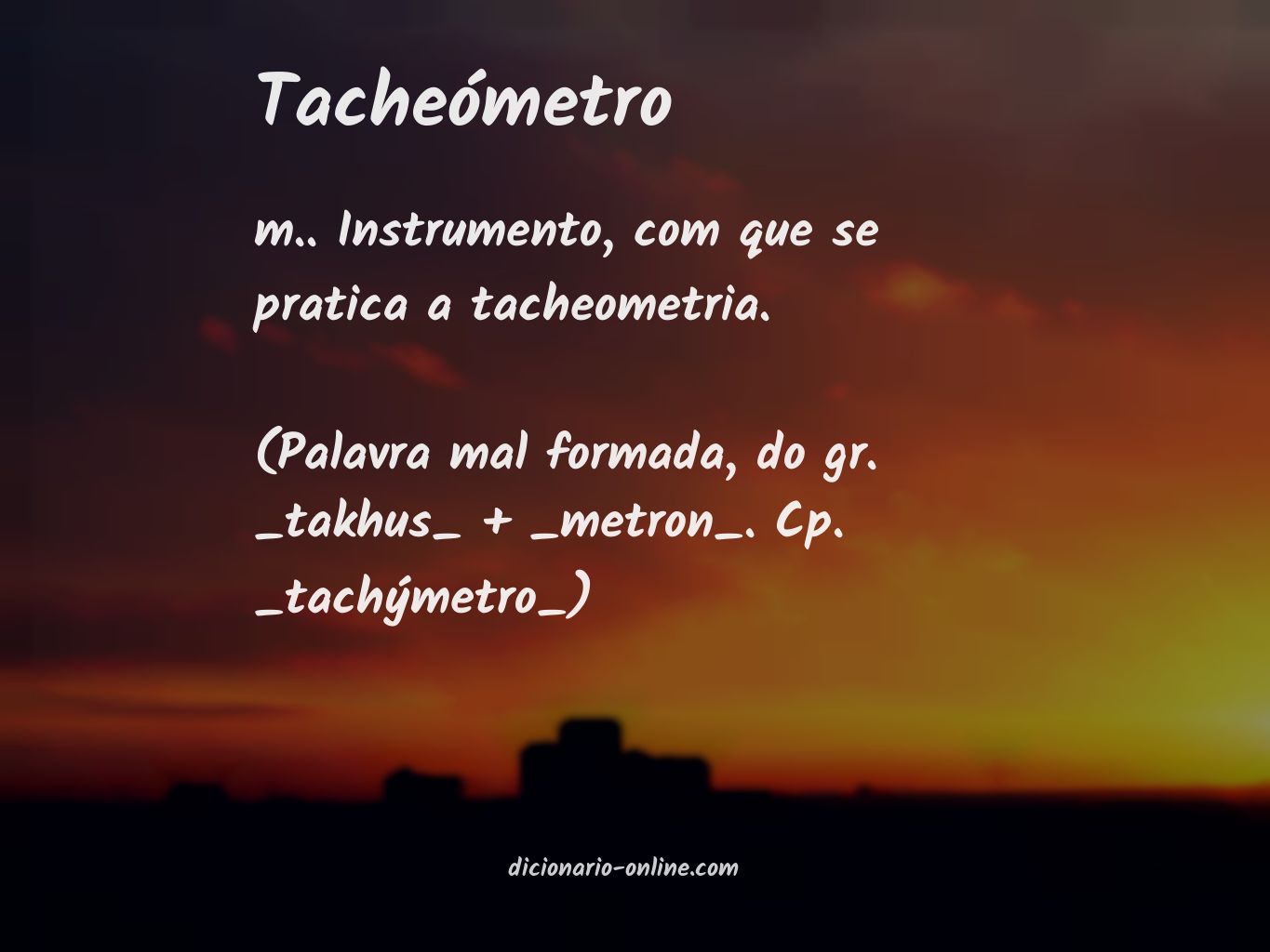 Significado de tacheómetro