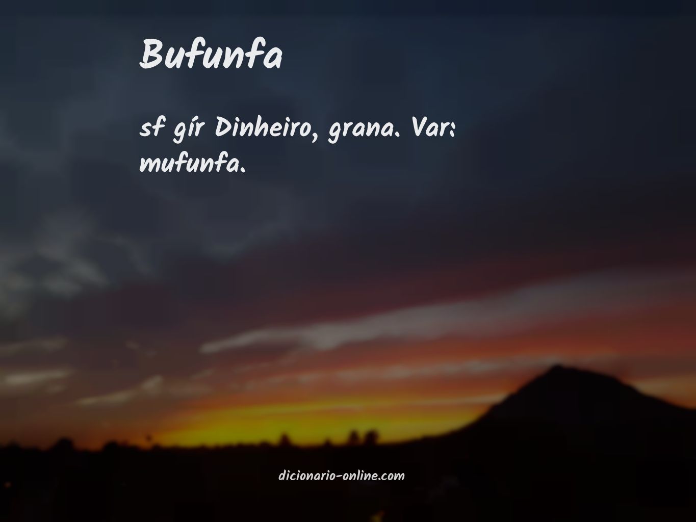 Significado de bufunfa