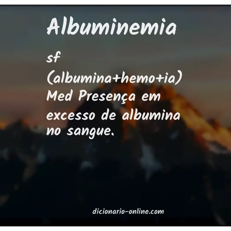 Significado de albuminemia