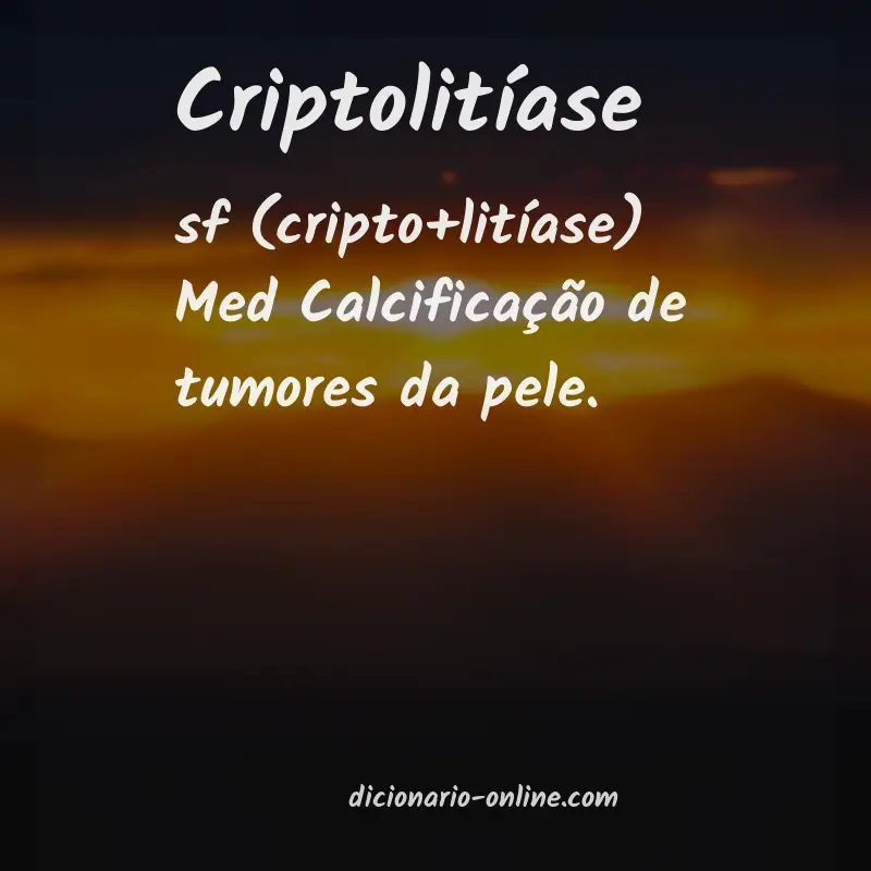 Significado de criptolitíase