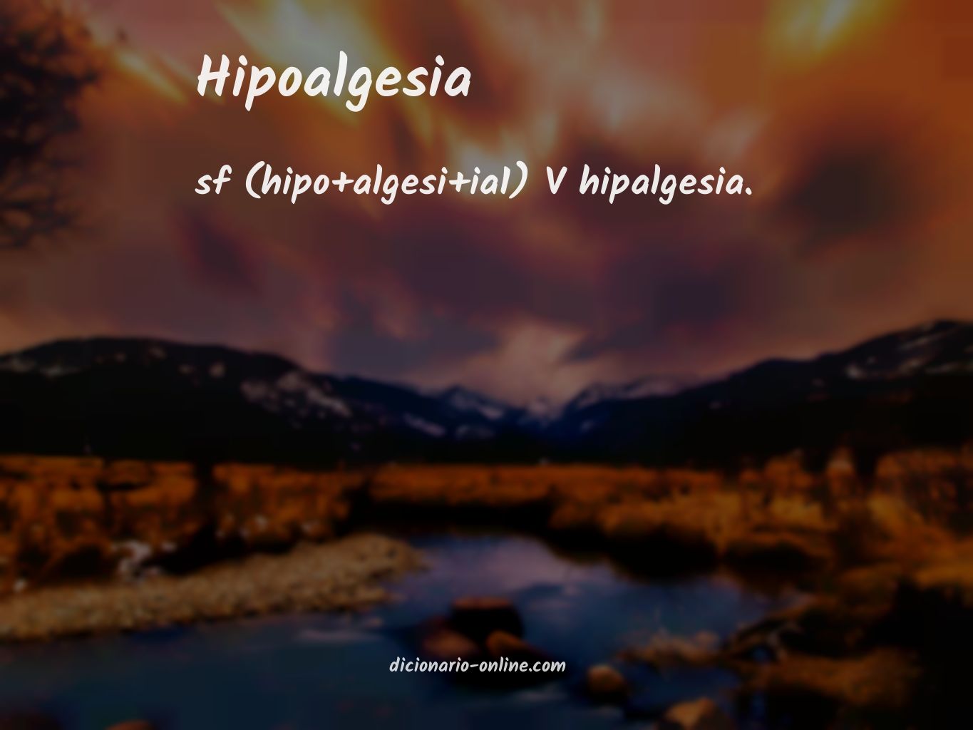 Significado de hipoalgesia