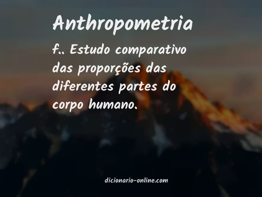 Significado de anthropometria