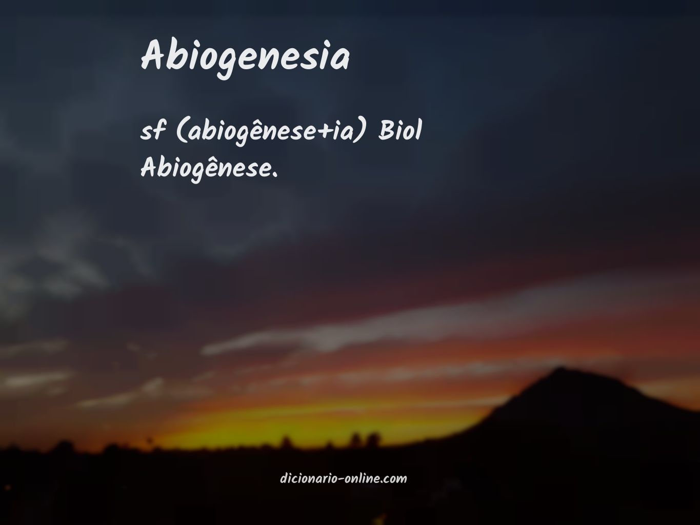 Significado de abiogenesia